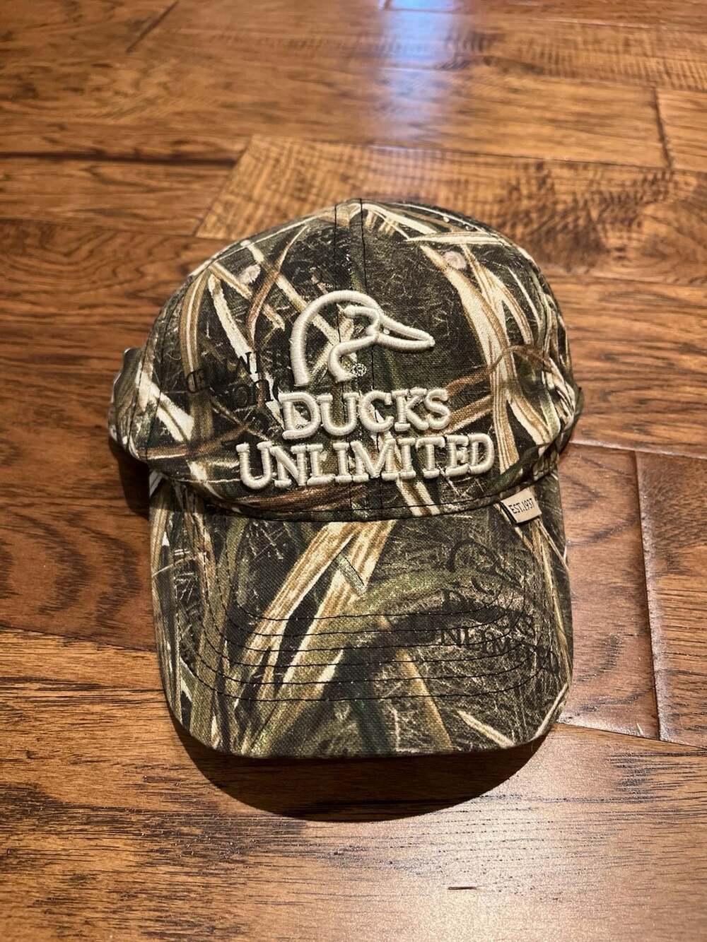 Ducks Unlimited Camouflage Adjustable Baseball Cap with Est. 1937 Tab